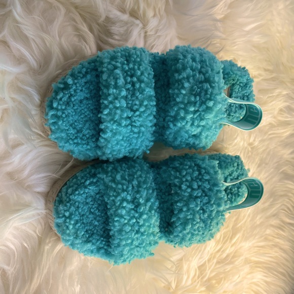 Ugg Oh Fluffita Strappy Sandal Slipper Slides, Green Size 9 - Picture 5 of 9